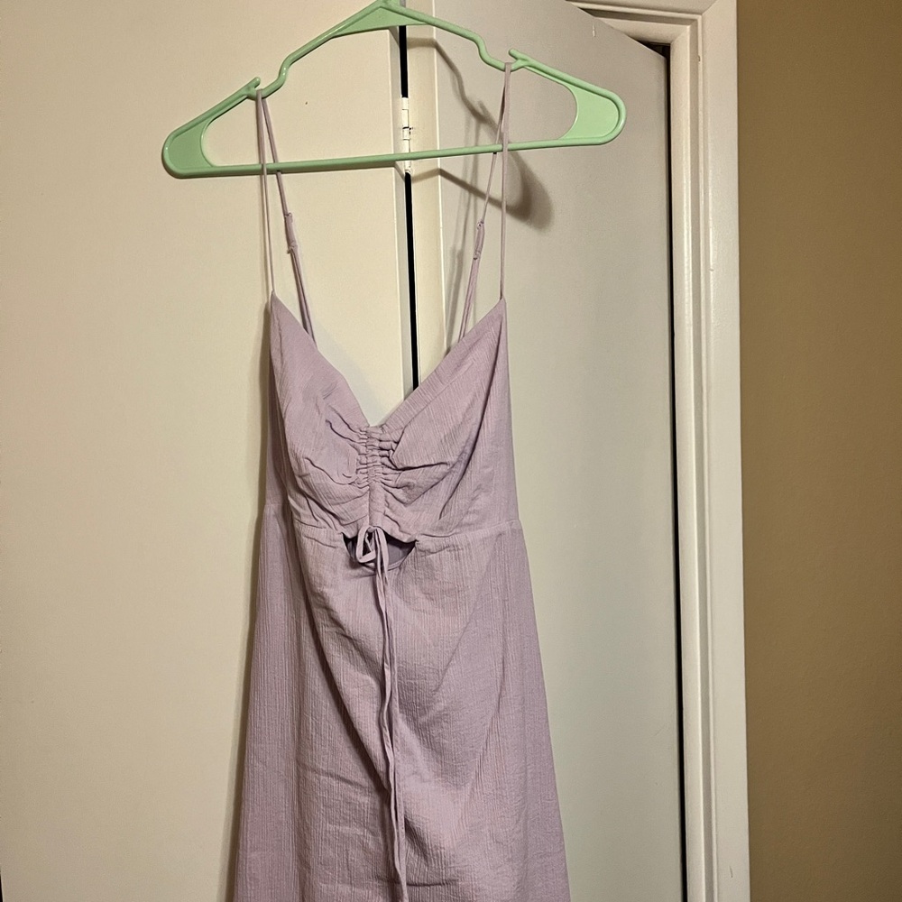 Long Lavender Spaghetti Strap Dress
